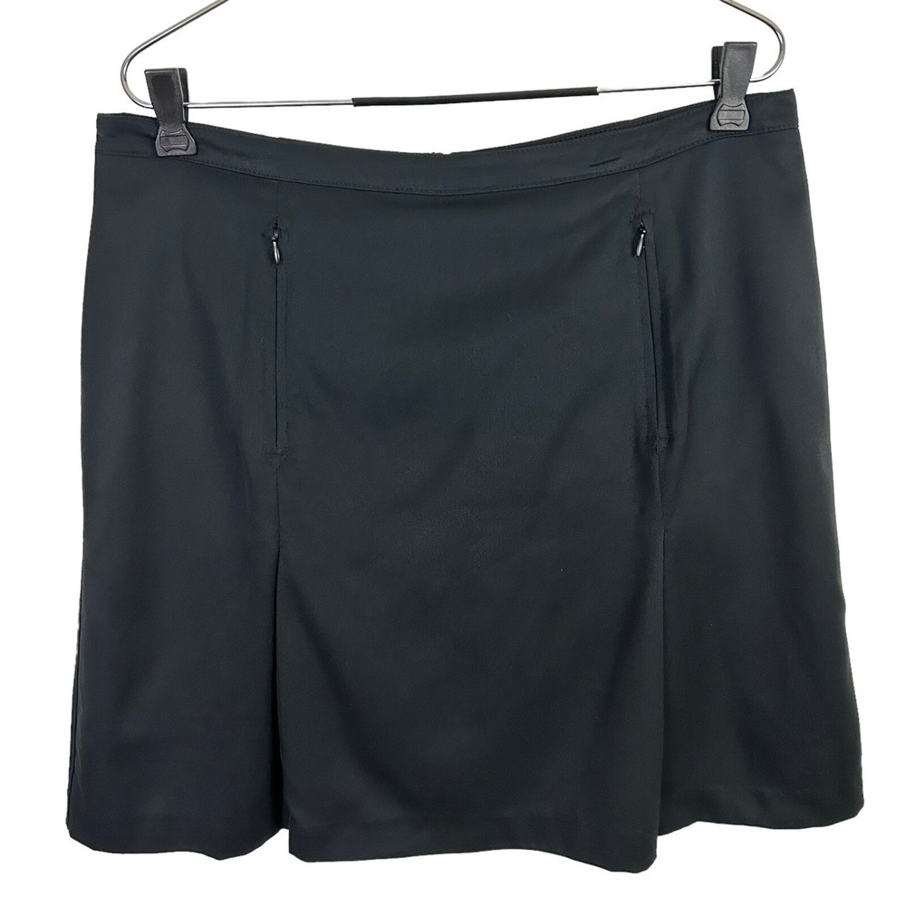 TAIL Solid Black SKORT Skirt Shorts 12 Zip Golf Zip Tennis Sporty Athleisure